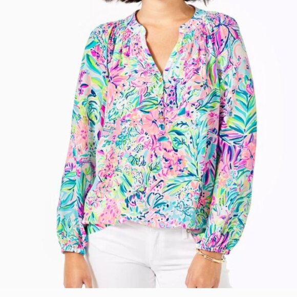 Lilly Pulitzer Elsa Silk Top - Lillys Favorite Thing - Picture 3 of 12